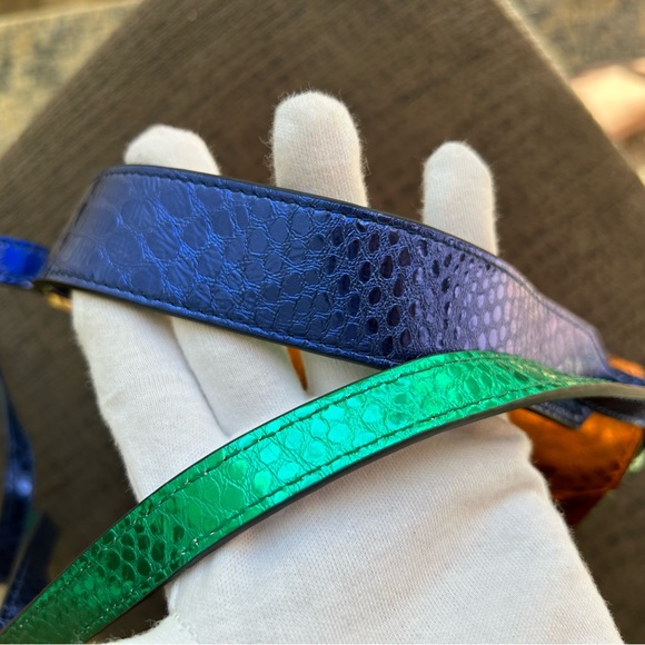 KURT GEIGER Metallic Colorblock Leather 20 Mini Convertible Bag LIKE NEW - Picture 15 of 17